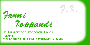 fanni koppandi business card